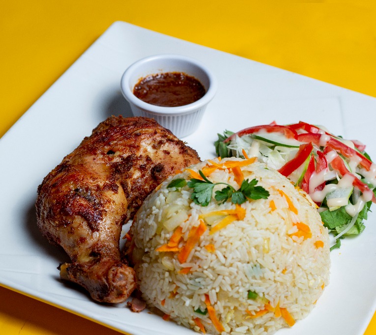 1p Grilled Chicken with Fried Rice