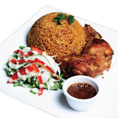 1p Grilled Chicken with Jollof Rice