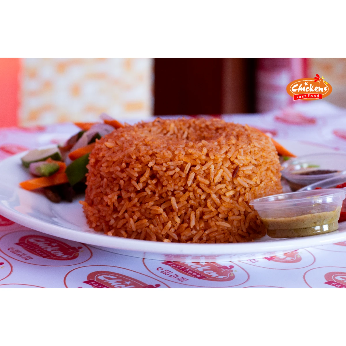 2p Grilled chicken with Fried rice/Jollof/Chips