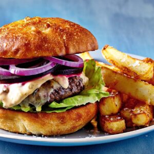 Beef Burger with chips