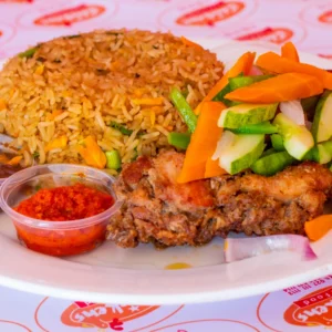 2p Grilled chicken with Fried rice/Jollof/Chips
